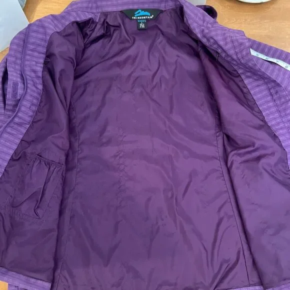 Tri Mountain Lightweight Jacket Women's Size Large Purple Gray Plaid EUC - Picture 11 of 11
